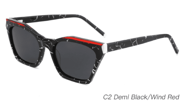 2023 Colorful Summer Sunglasses AS00011 C2 Demi Black Burgundy, China Zhejinag Wenzhou sunglasses wholesaler and supplier, fashion sunglasses wholesale supplier, square sunglasses, sunglasses accessories