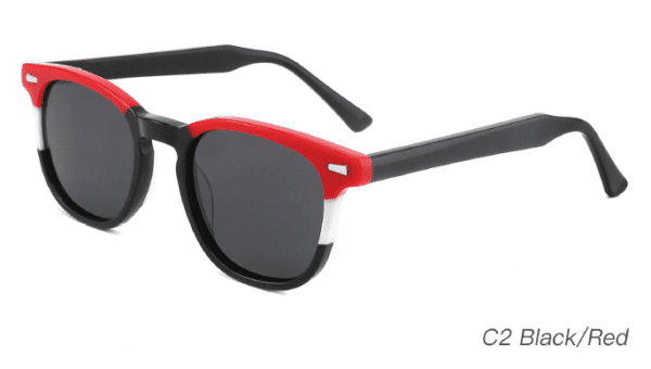 2023 Colorful Summer Sunglasses AS00014 C2 Black Red, China Zhejiang Wenzhou sunglasses manufacturer and wholesaler and supplier, round sunglasses wholesale, sunglasses accessories, fashion sunglasses, designer sunglasses