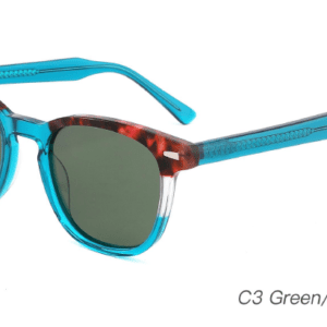 2023 Colorful Summer Sunglasses AS00014 C3 Green Demi Red, China Zhejiang Wenzhou sunglasses manufacturer and wholesaler and supplier, round sunglasses wholesale, sunglasses accessories, fashion sunglasses, designer sunglasses