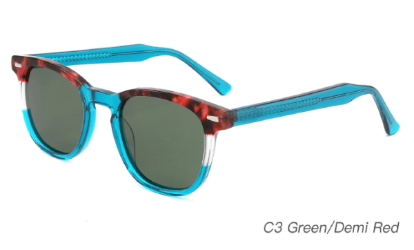 2023 Colorful Summer Sunglasses AS00014 C3 Green Demi Red, China Zhejiang Wenzhou sunglasses manufacturer and wholesaler and supplier, round sunglasses wholesale, sunglasses accessories, fashion sunglasses, designer sunglasses