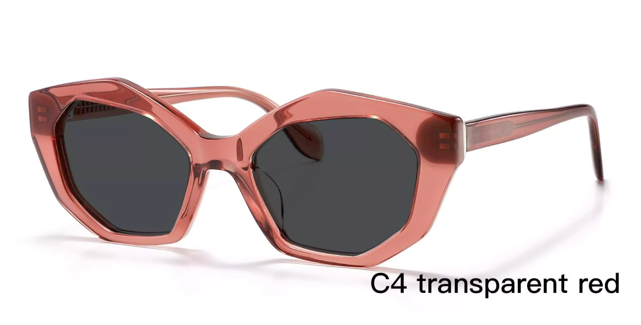 Affordable Sunglasses Wholesale, transparent red, UV protection, acetate, geometric, care vision