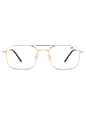 Bulk Wholesale Double Bridge Anti-Blue Reading Glasses RG8105, China reading glasses manufacturer and supplier and distributor, computer glasses, care vision, Ergonomic Nose Pad, stainless steel glasses, gold, slim frame