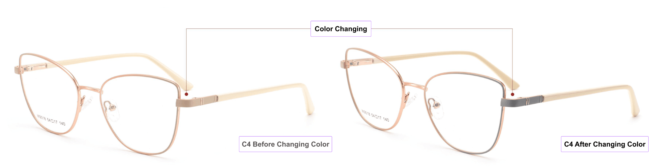 Color Changing, Cat Eye, Eyeglass Frames, beige, khaki, dark grey, gold, China glasses frames