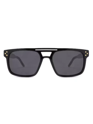 Fashion Sunglasses Wholesale Suppliers,UV protection sunglasses, low-cost sunglasses, acetate sunglasses, black, rivets, metal inlay, double bridge sunglasses