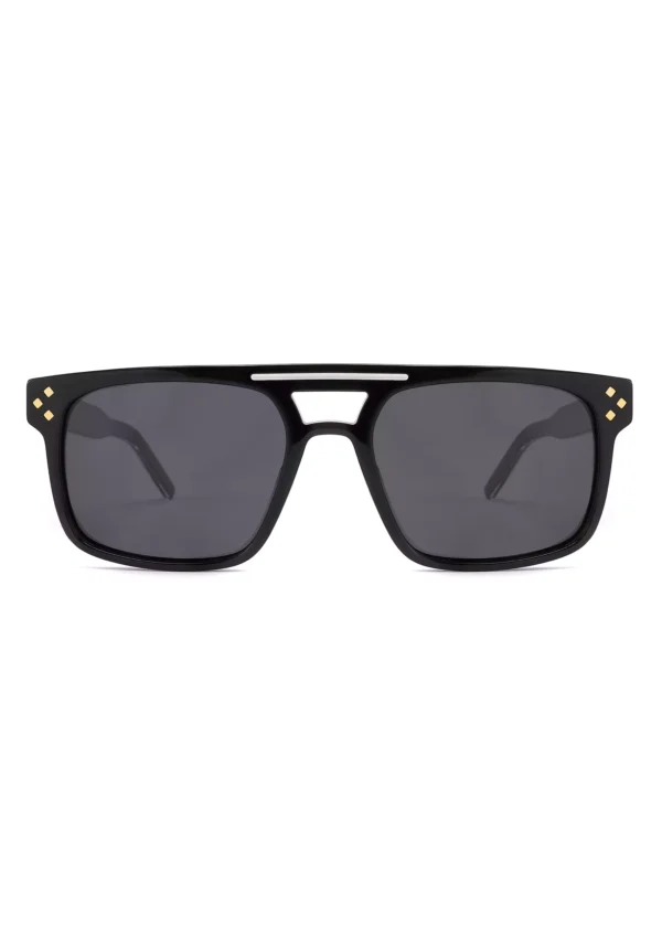Fashion Sunglasses Wholesale Suppliers,UV protection sunglasses, low-cost sunglasses, acetate sunglasses, black, rivets, metal inlay, double bridge sunglasses