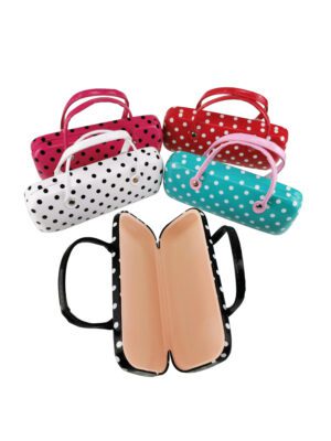 Wholesale Kids Polka Dots Eyeglass Cases, PU glasses cases, leather, purse eyeglass case, glasses accessories, glasses cases supplier and manufacturer, rainbow dots, white dots, black dots