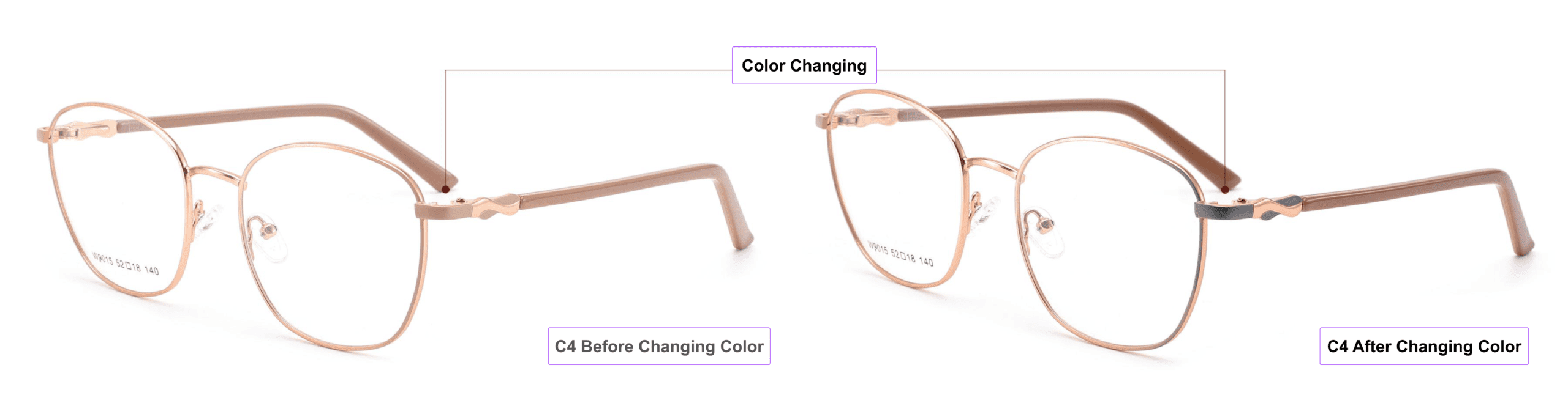 Sunlight Activated, Color Changing Glasses Frames, dark grey, gold, brown, khaki, China glasses frames