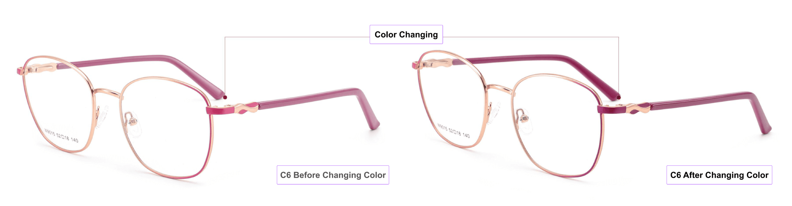 Sunlight Activated, Color Changing Glasses Frames,orchid, pink gold, burgundy, China glasses frames