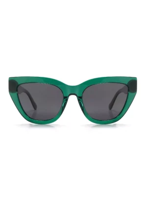 Wholesale Cat Eye Sunglasses, transparent dark green, frosted wire cores, UV protection, acetate, care vision