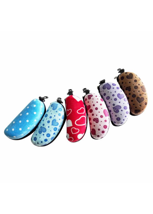 Wholesale EVA Glasses Case in Stock, colorful design, zipper eyeglass case, snow doodle style, printed heart glasses cases, China glasses distributor