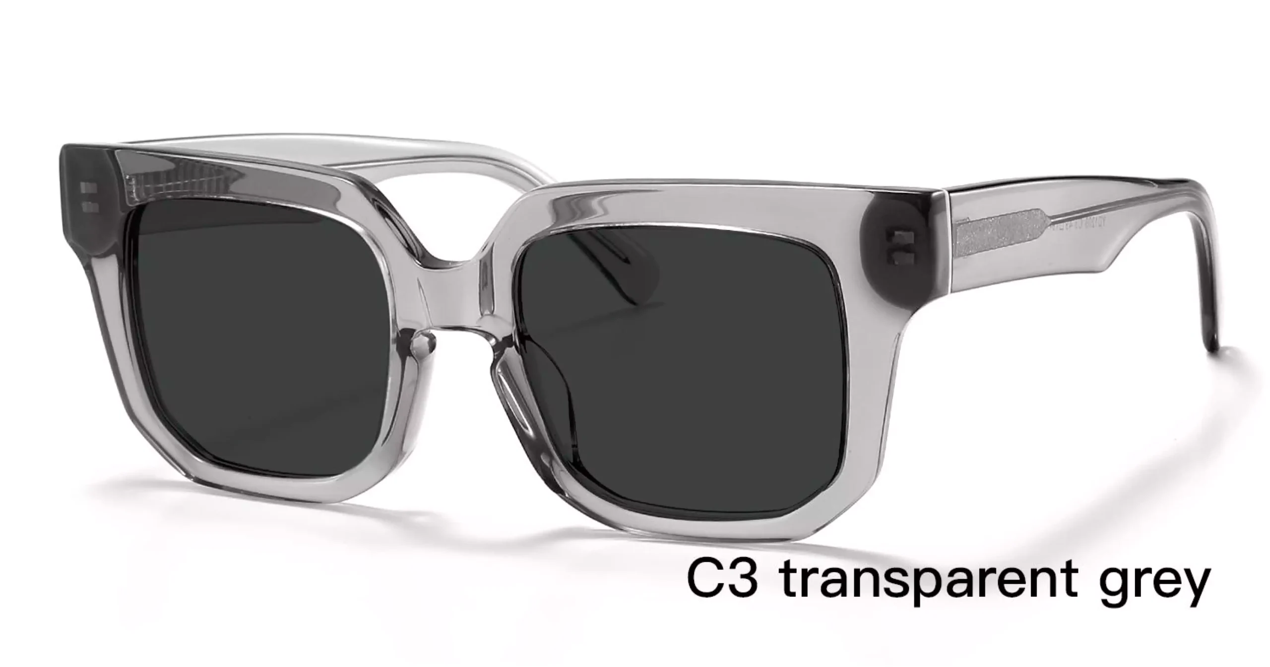 Wholesale Vintage Sunglasses, Transparent Grey, frosted wire cores, acetate, 100% UV protection, care vision, square