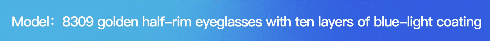 reading glasses model 8309 golden half-rim eyeglasses with ten layers of blue-light coating