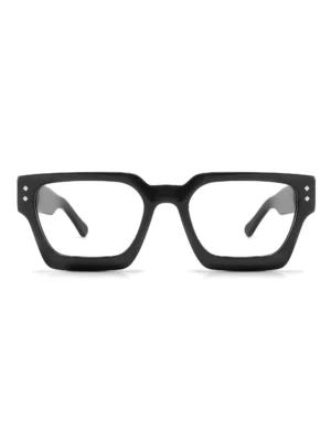wholesale square glasses frame, fall/winter trends, Retro, diamond rivets, thick temple, black, acetate, front display