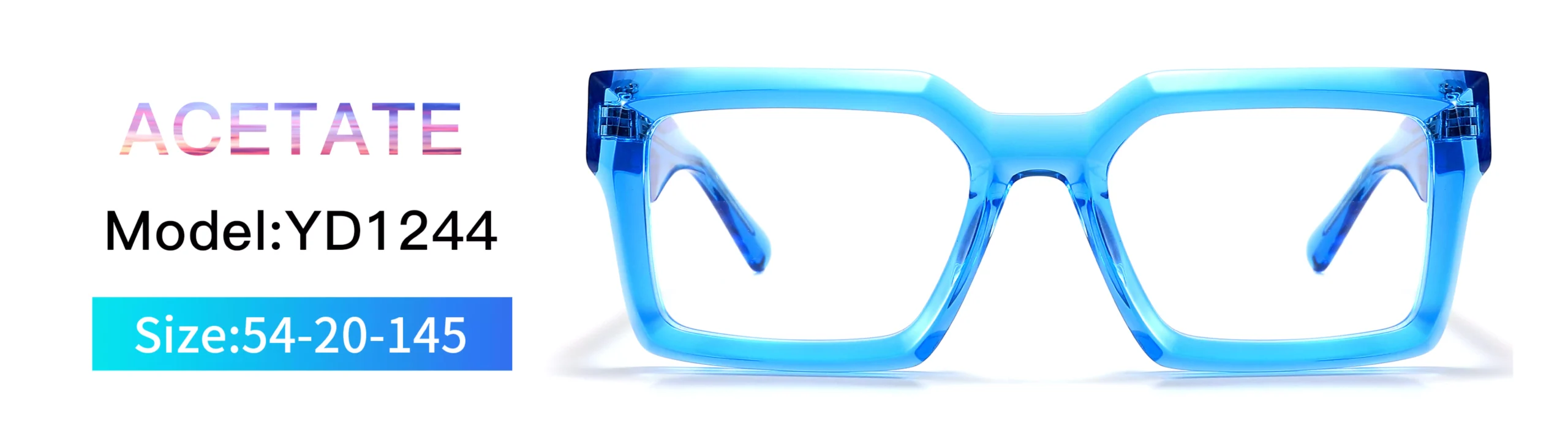 Glasses Frame YD1244, Size, Model, Front Display