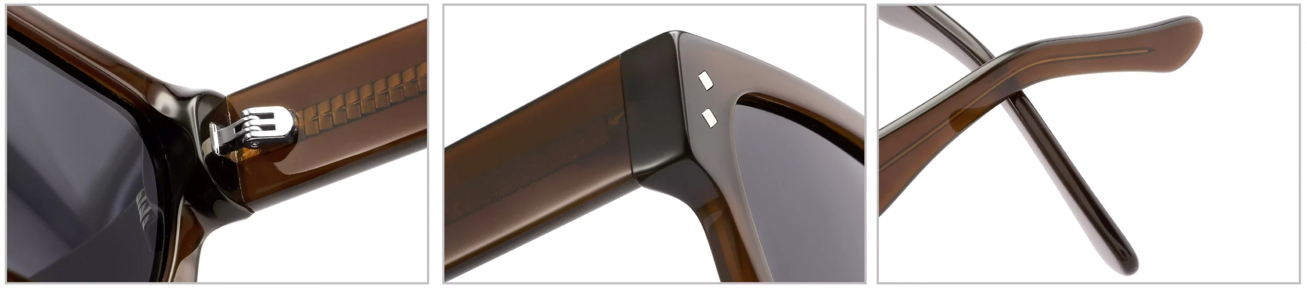 Sunglasses FG1581T Detail Shooting, Size, Model, Front Display, Black Square, Diamond Rivets