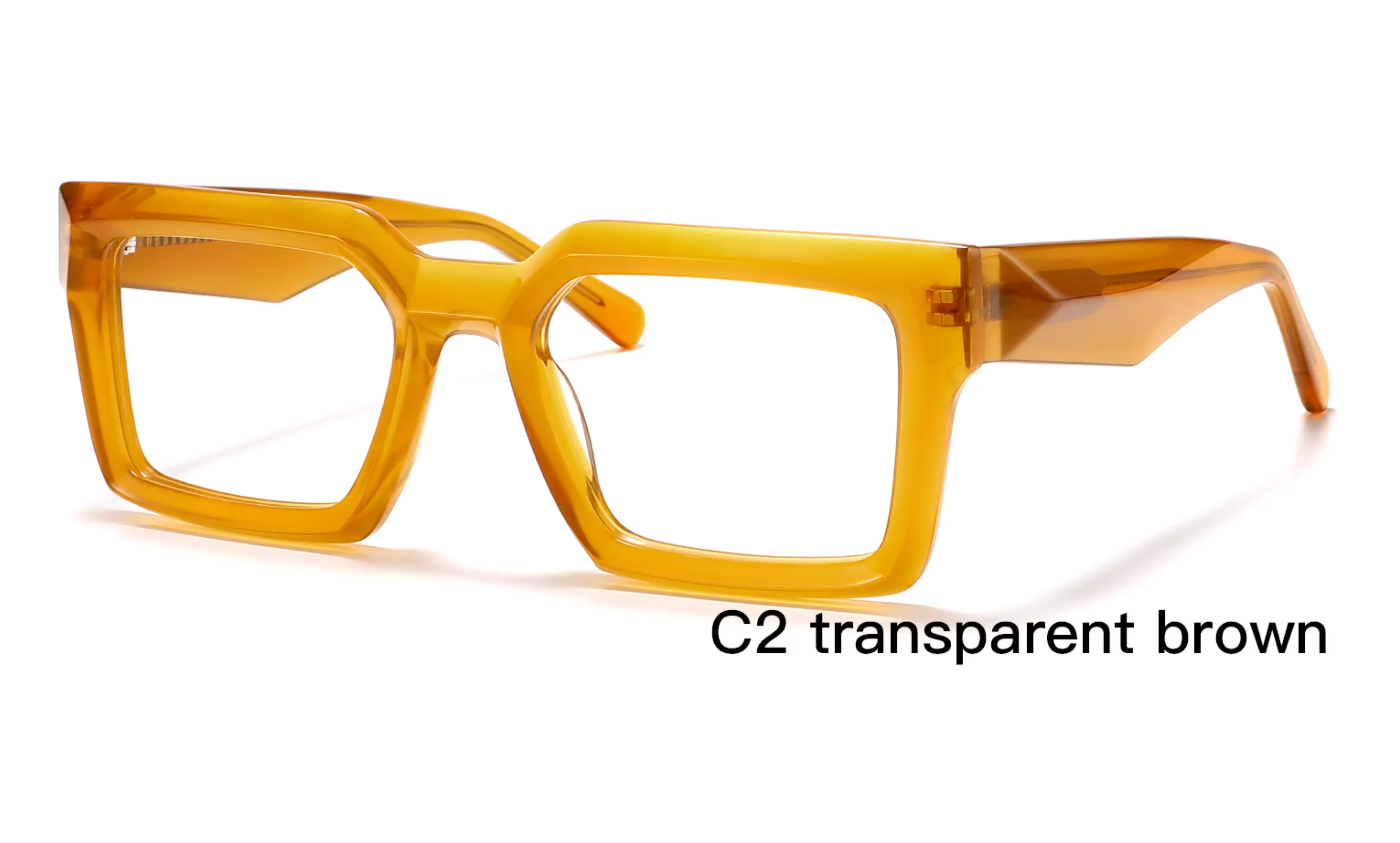 wholesale replica designer glasses, transparent brown, thick frame, frosted wire core, acetate, made in China