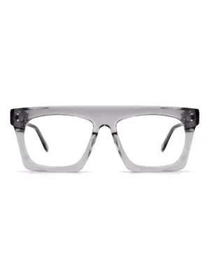 wholesale, hipster, square prescription, glasses frames, transparent grey, round rivets,front display