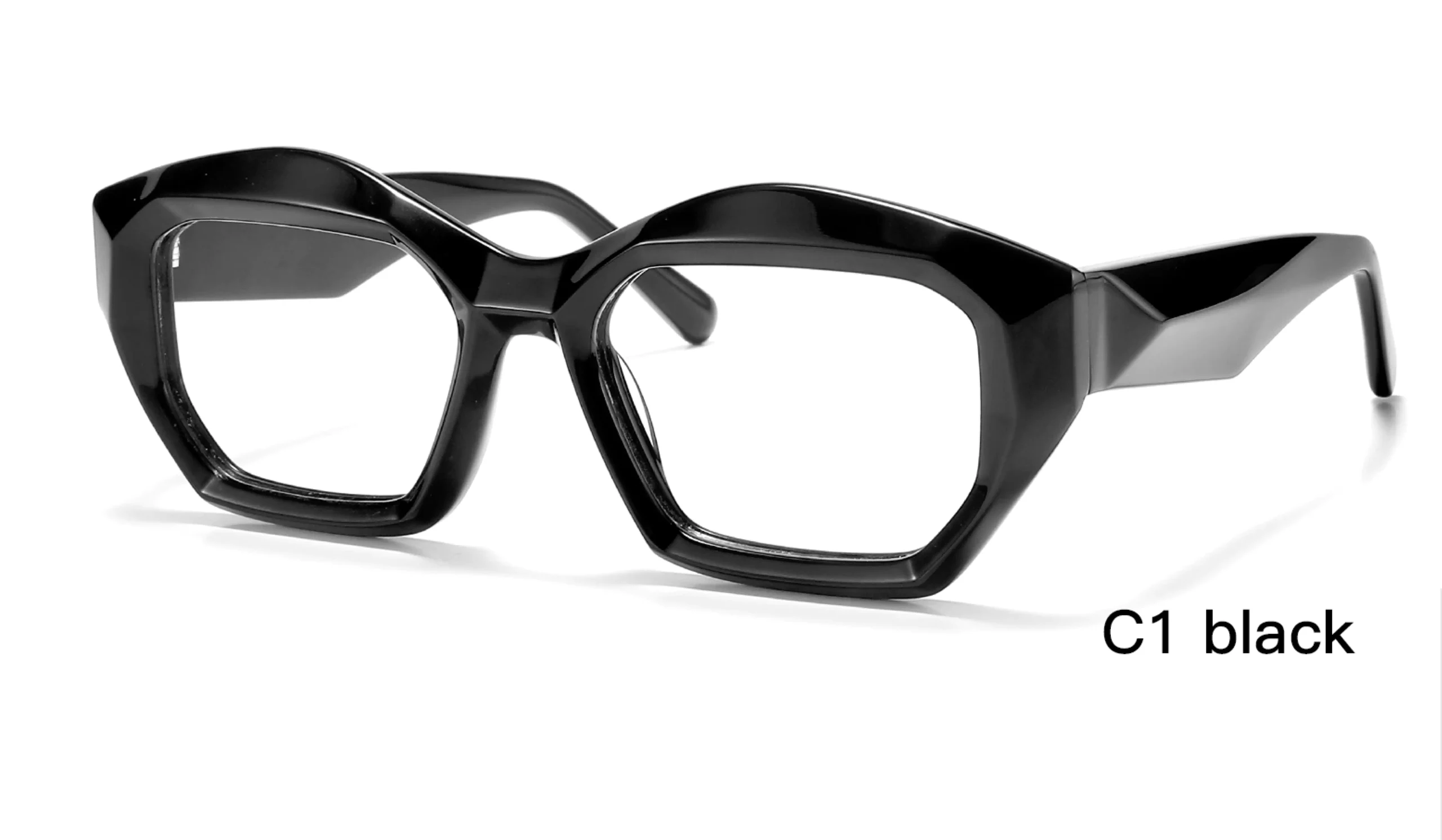 replica glasses frame, thick frame, black, stereoscopic and geometric, made in China
