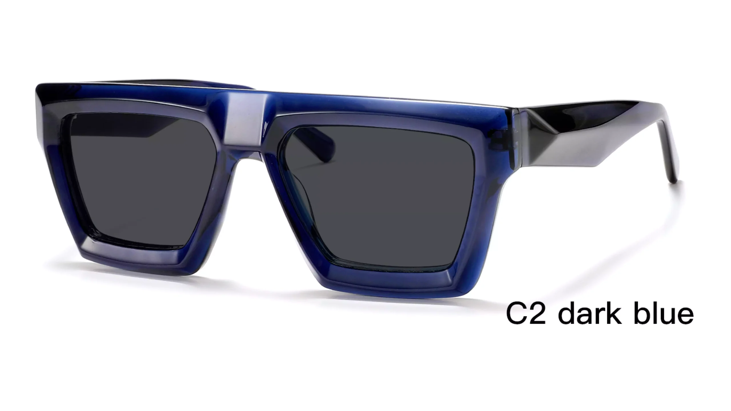 men's replica sunglasses, square glasses, dark blue, thick frames, designer sunglasses, acetate, for opticians