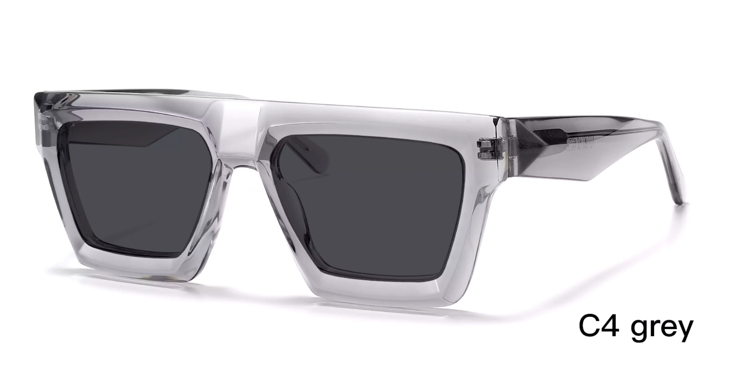 men's replica sunglasses, for opticians, wholesale, grey, 45 degree display, thick frame, wholesale, made in China