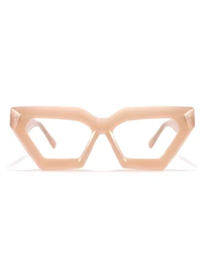 trapezoidal frame, miky brown, designer eyeglasses frame, thick rimmed, made in China, front display, replica brand