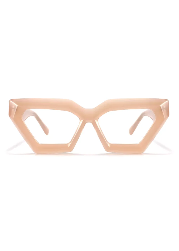 trapezoidal frame, miky brown, designer eyeglasses frame, thick rimmed, made in China, front display, replica brand