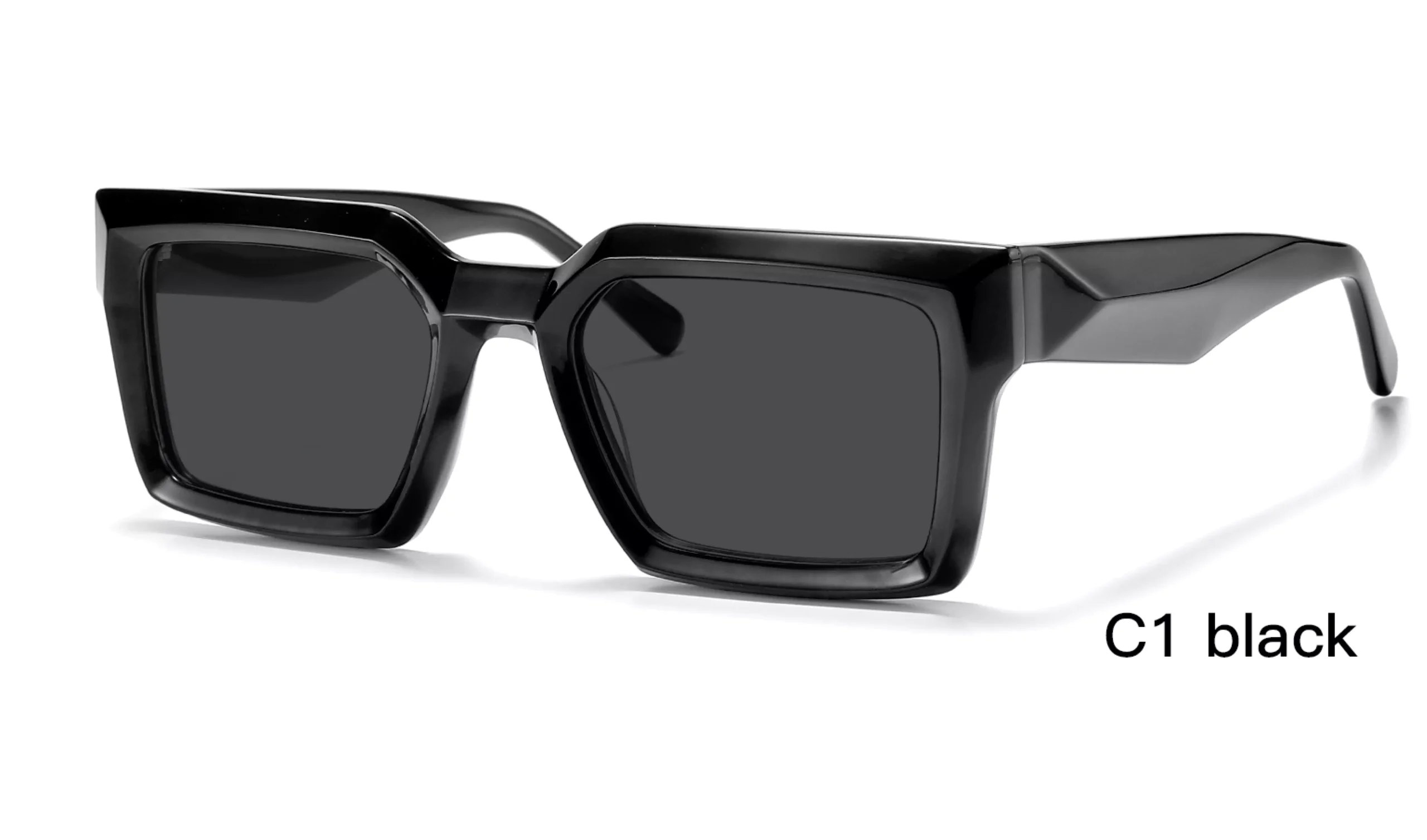 black sunglasses, square, replica sunglasses, acetate, for opticians, made in China