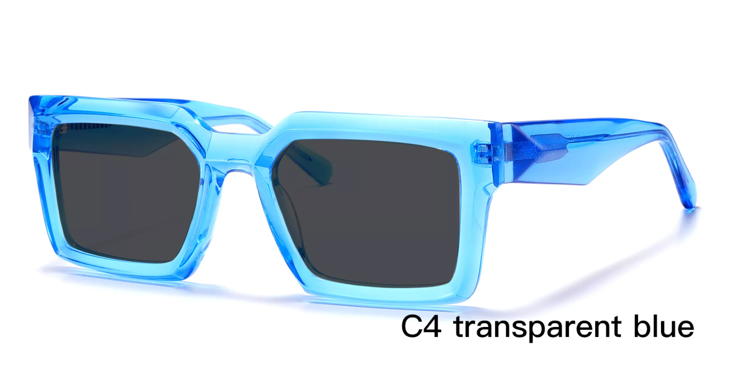 wholesale sunglasses, transparent blue, frosted wire core, unisex, acetate, UV protection, made in China