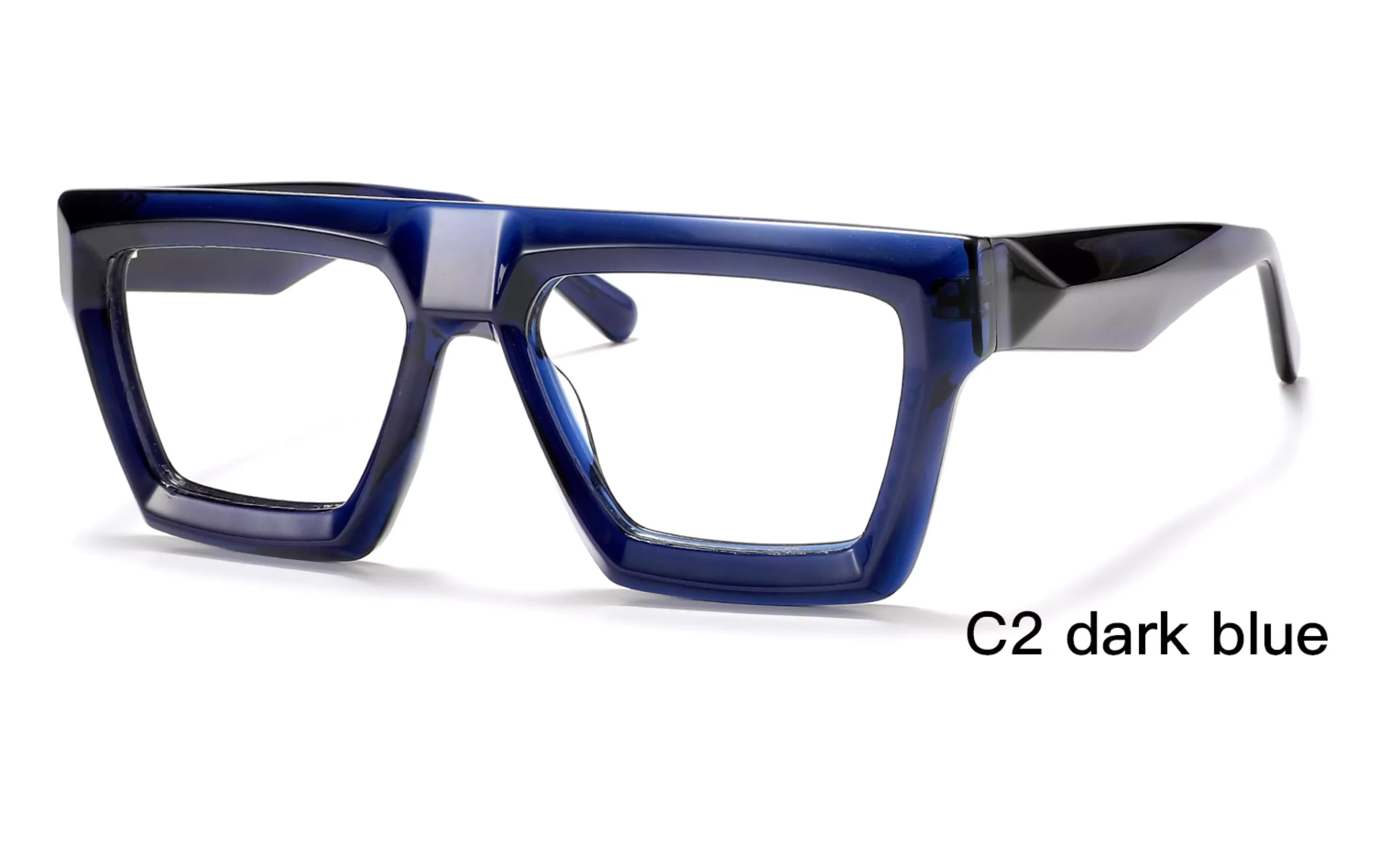 dark blue glasses frame, wholesale, square, stereoscopic replica eyeglasses, made in China, Ouyuan Eyewear