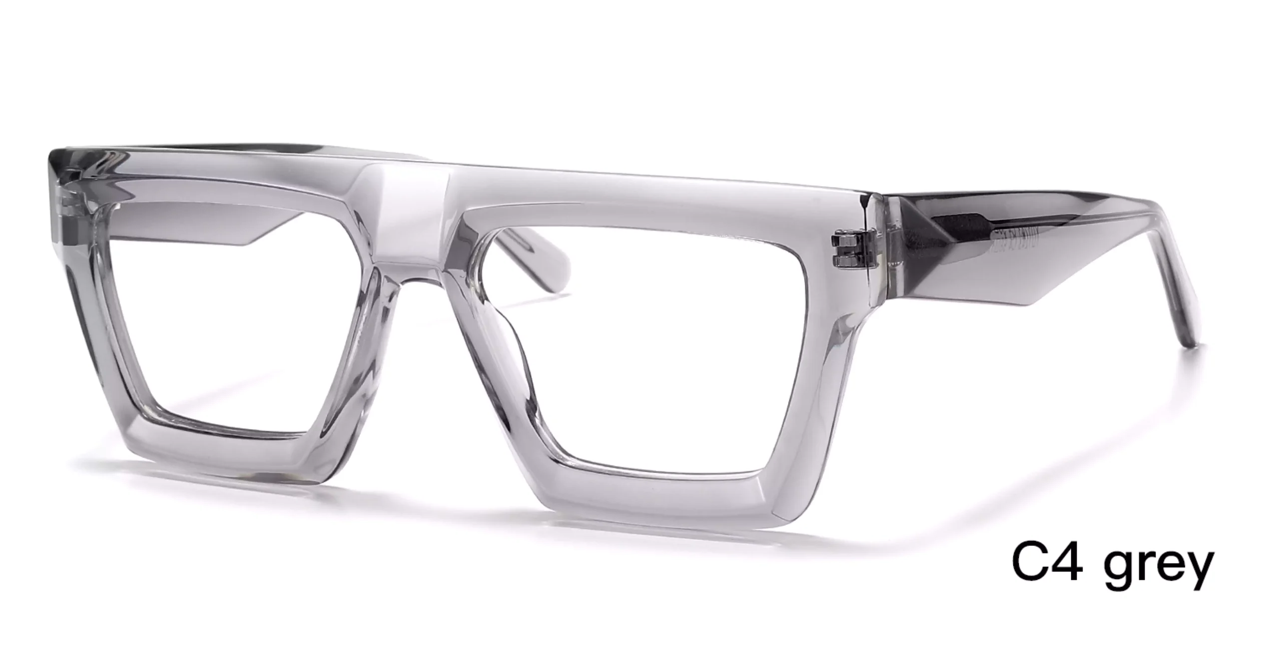 stereoscopic glasses, replica eyeglasses frame, for opticians, wholesale, acetate, made in China，clear grey