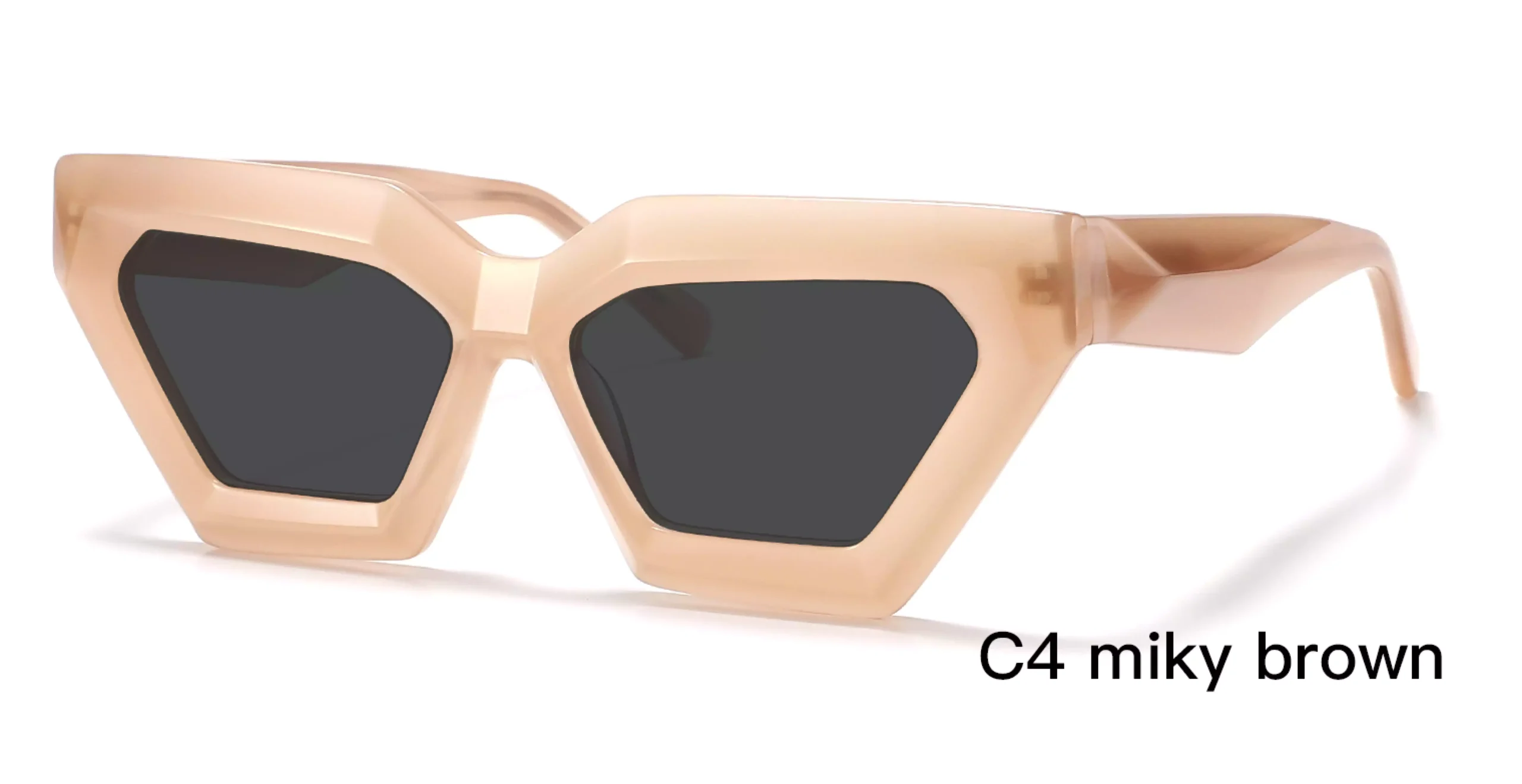 sunglasses replicas, trapezoidal sunglasses, clear brown, hinge sunglasses,polarized lens, UV protection, made in China