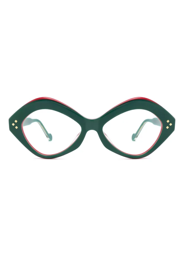 dark green, geometric glasses, thick frames, acetate, women, diamond rivets, dark green,fashion, wholesale eyeglasses