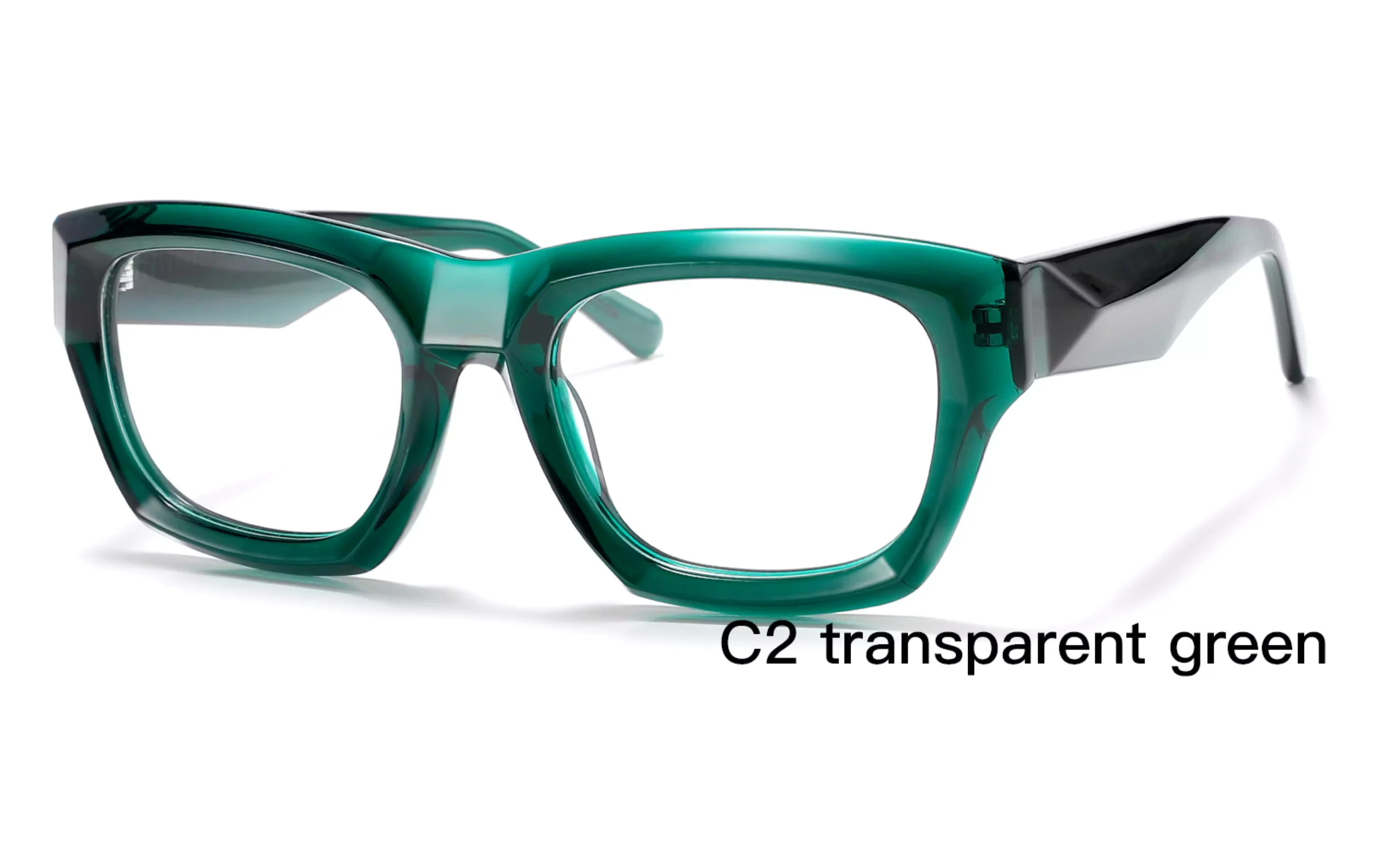 transparent green, wholesale glasses frame, replica, unisex, stereoscopic frame, made in China, square