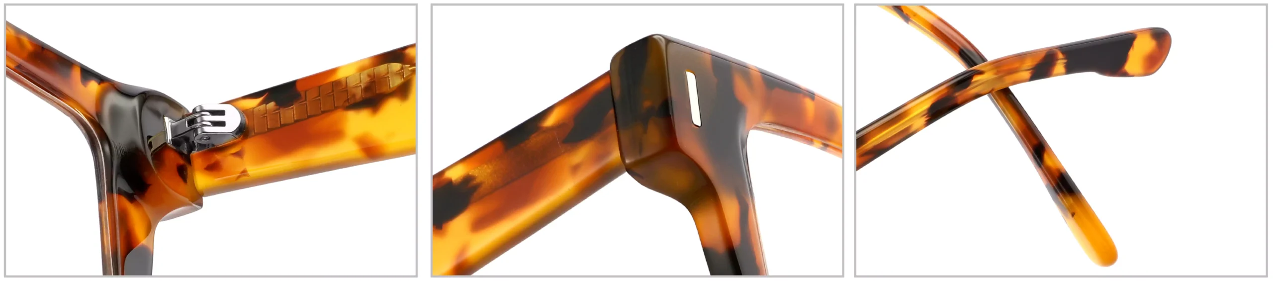 Glasses Frame FG1584 Detail Shooting, hinge, temple tips, strip rivet, end pieces,metal wire core