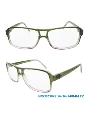 Double Bridge Glasses Frame, Pastel Green, Light Fuchsia, CP material, Oversize, Clear Frame and Temple, Wholesale From China