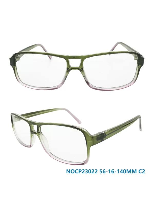 Double Bridge Glasses Frame, Pastel Green, Light Fuchsia, CP material, Oversize, Clear Frame and Temple, Wholesale From China