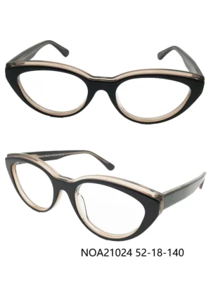 cat eye glasses frame, rose gold inside, black outside, retro style, acetate, fashion, China eyeglasses supplier
