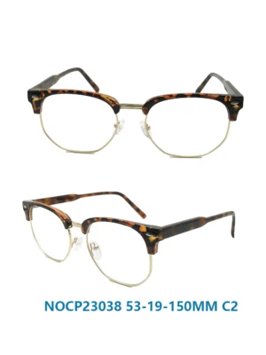 Tortoiseshell, Brow Line Style Frames, CP Injection, metal bridge, silicone pads, half frame, China supplier