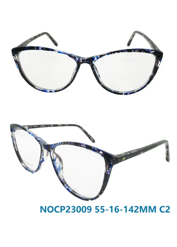 Wholesale, CP material, Doodle, cat-eye shape, eyeglasses frame, black, blue and white doodle
