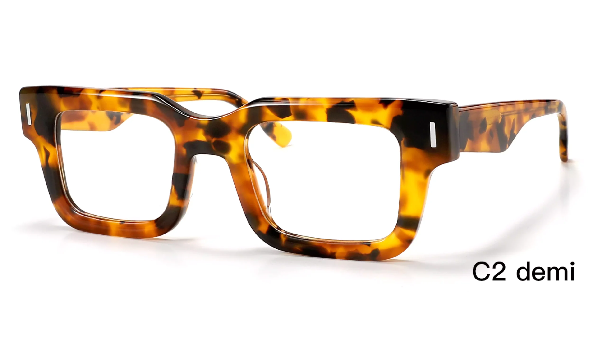 wholesale glasses frame, flame tortoise, unisex, quare, stripe rivets, retro, 45 degree display