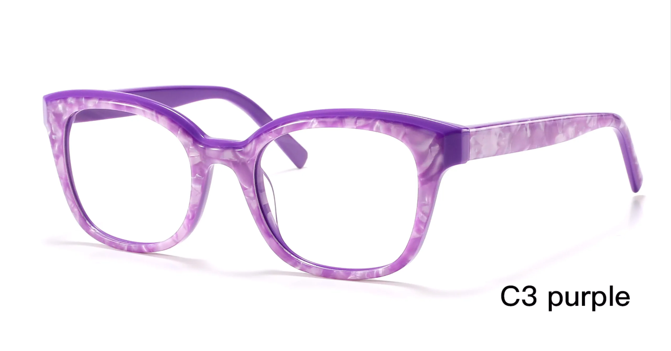 fall/winter trends, fashion, acetate eyeglass frames, suitable for women,purple, round,designer designs, 45 degree display
