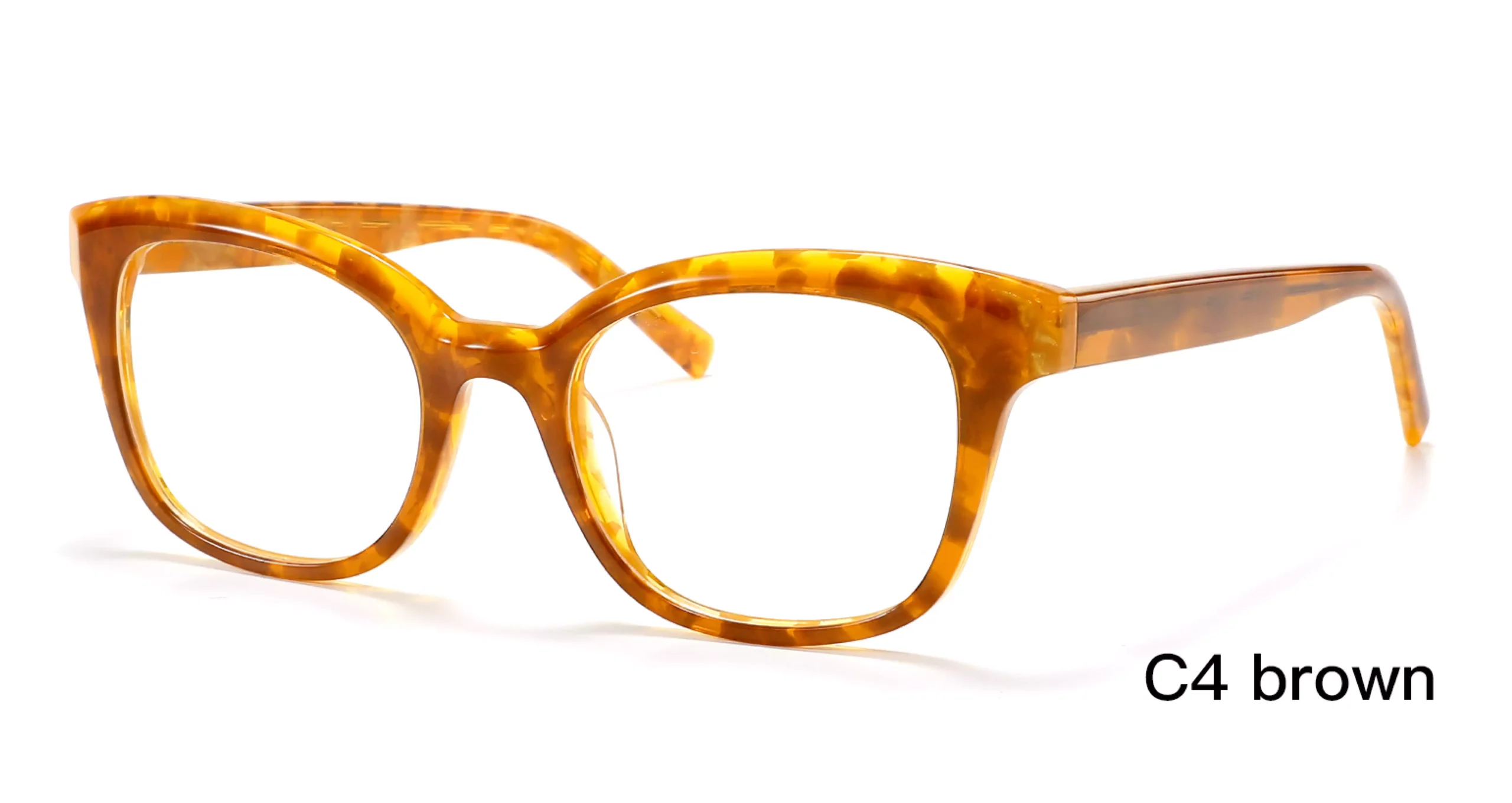fall/winter trends, fashion, acetate eyeglass frames, suitable for women,brown, round,designer designs, 45 degree display