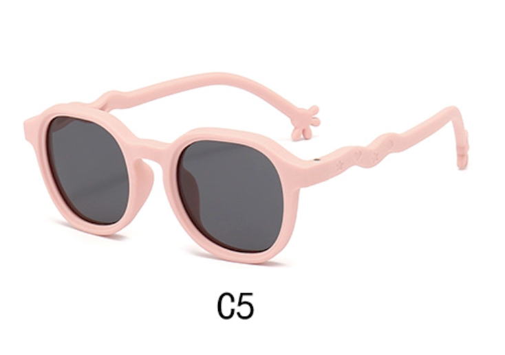 Kids Oversized Round TPEE Sunglasses C5 Pink