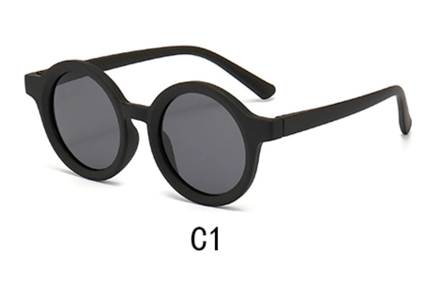Round Sunglasses Cartoon, Wholesale, Adult, Silicone, Black, 45 Degree Display