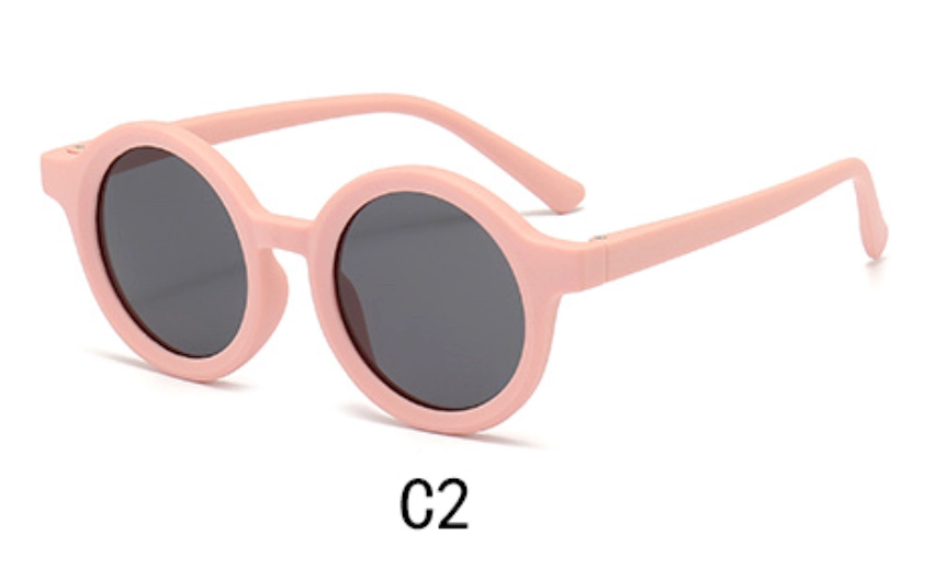 Round Sunglasses Cartoon, Wholesale, Adult, Silicone, Pink, 45 Degree Display