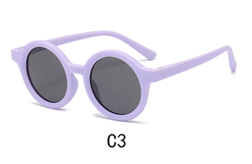 Round Sunglasses Cartoon, Wholesale, Adult, Silicone, Purple, 45 Degree Display