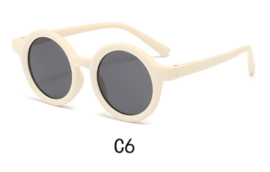Round Sunglasses Cartoon, Wholesale, Adult, Silicone, 45 Degree Display, Light Grayish Orange