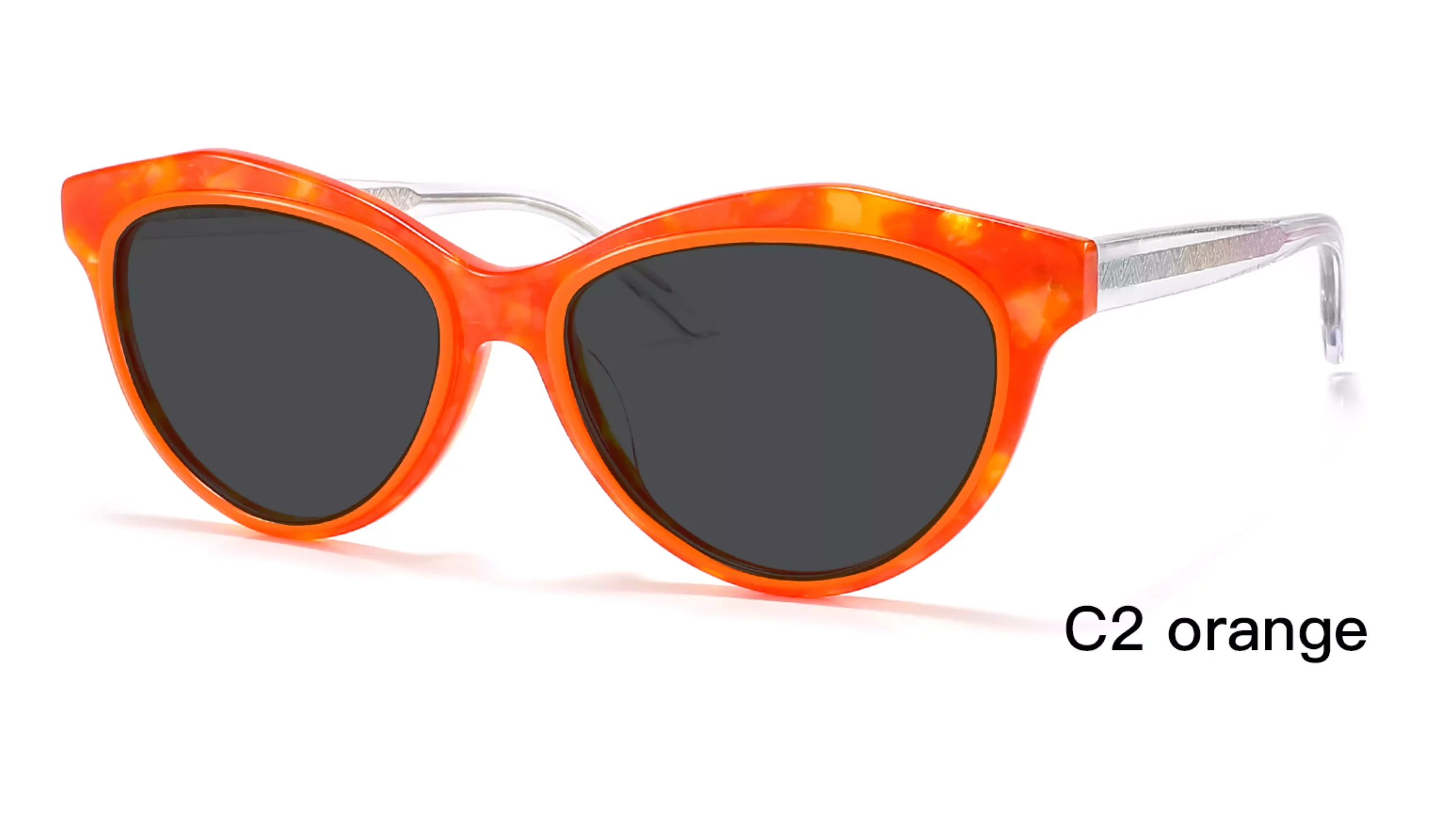 Wholesale Fall & Winter Trend, Trendy, Cat Eye Sunglasses, 45 Degree Display, Orange, gradient wire core