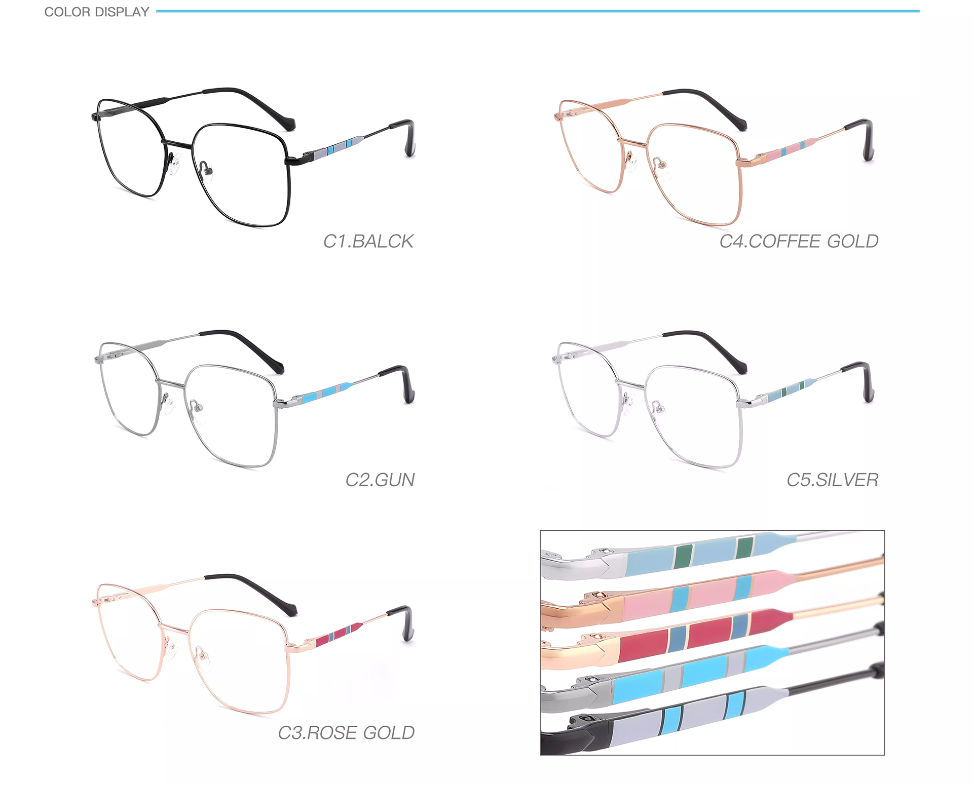 3D Printed Patterned Glasses CH6101 Different Color Display
