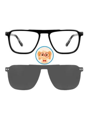Boys' Oversized Thick Mid-Beam Clip-On Glasses Set TAK9040, Acetate, Wholesale Glasses